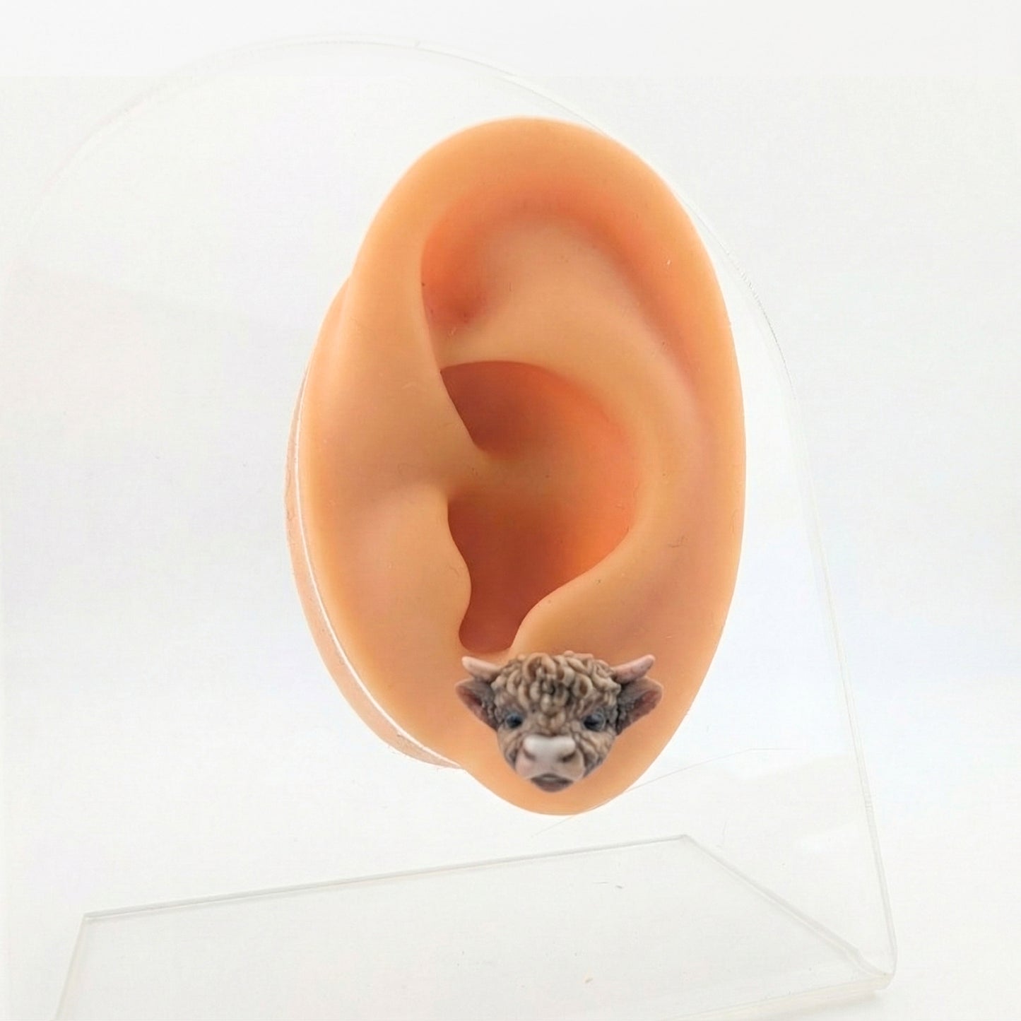 Highland Cow Stud Earrings: Custom Resin Farm Animal Jewelry