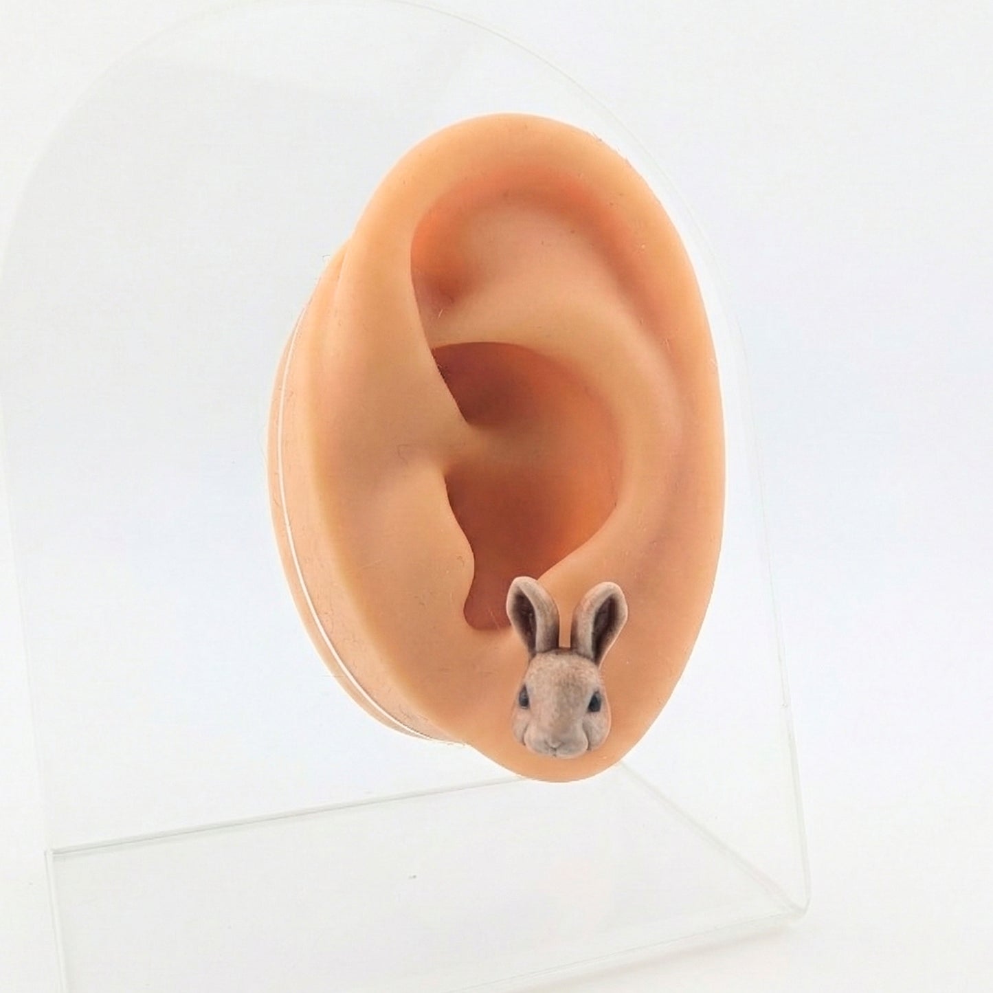 Bunny Stud Earrings: Farm Animal Jewelry, Stainless Steel Posts