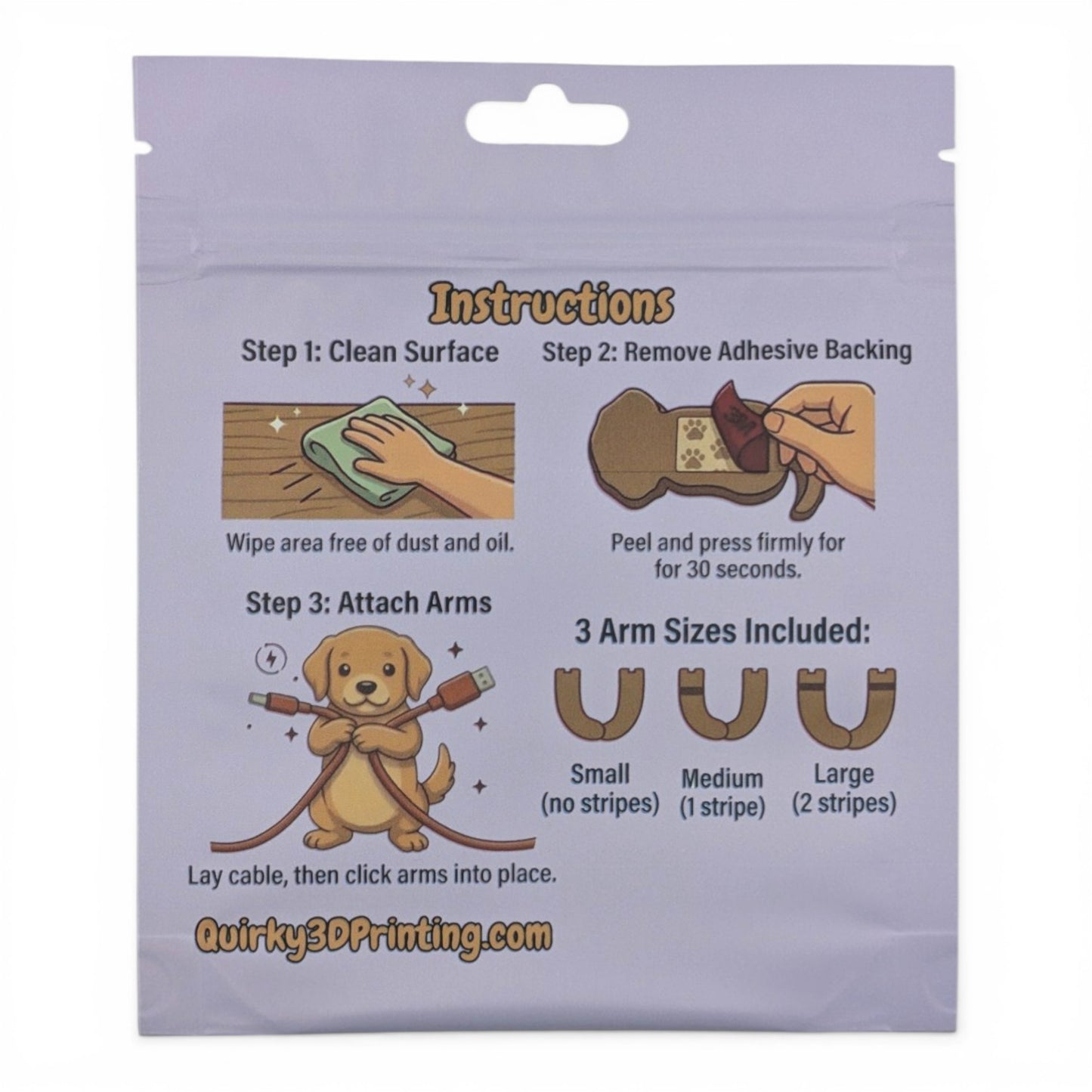 Dog Cable Holder for Desk — Stick-On Phone Charger Organizer