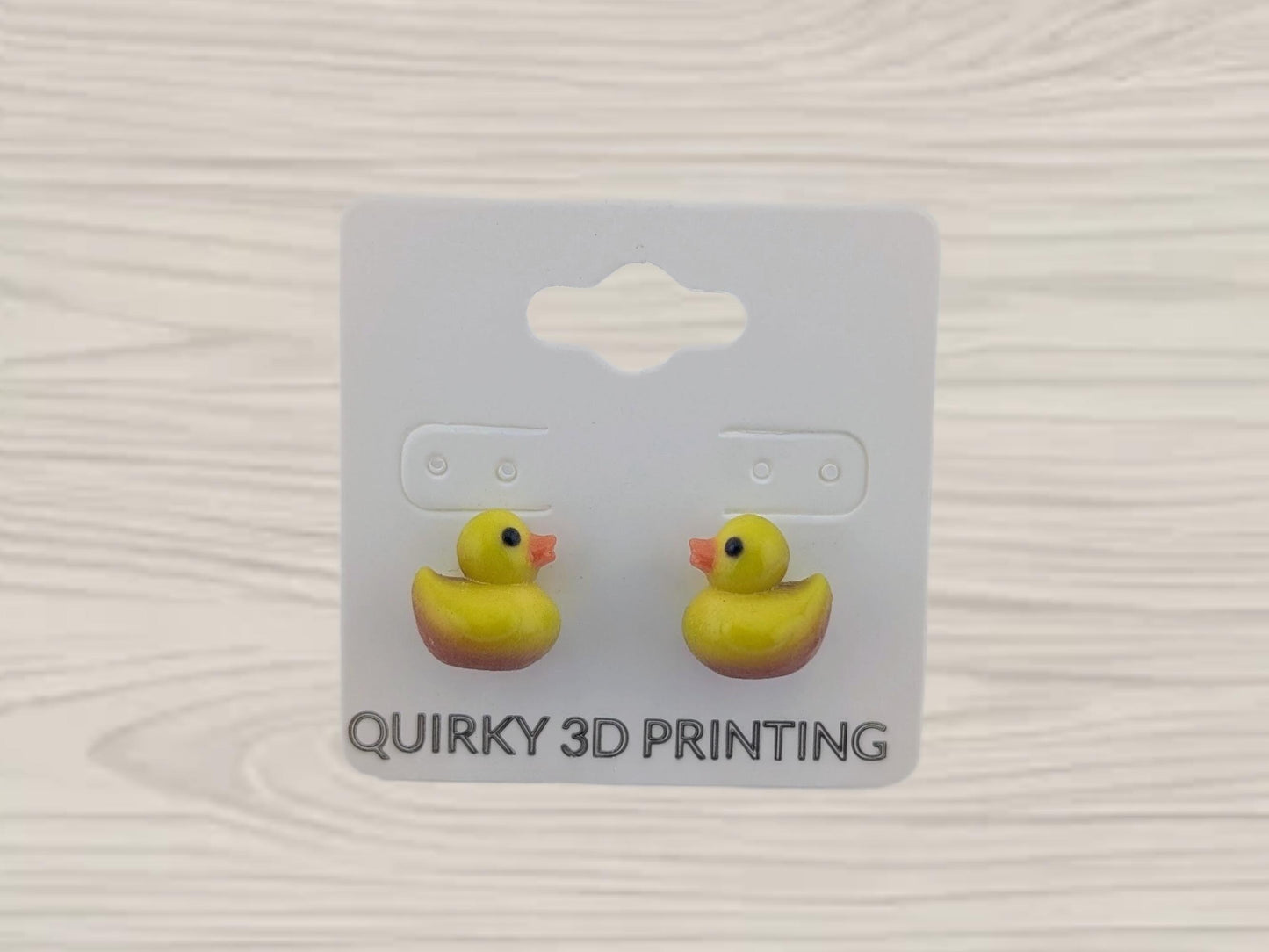 Resin Rubber Duck Stud Earrings: Playful Farm Animal Jewelry