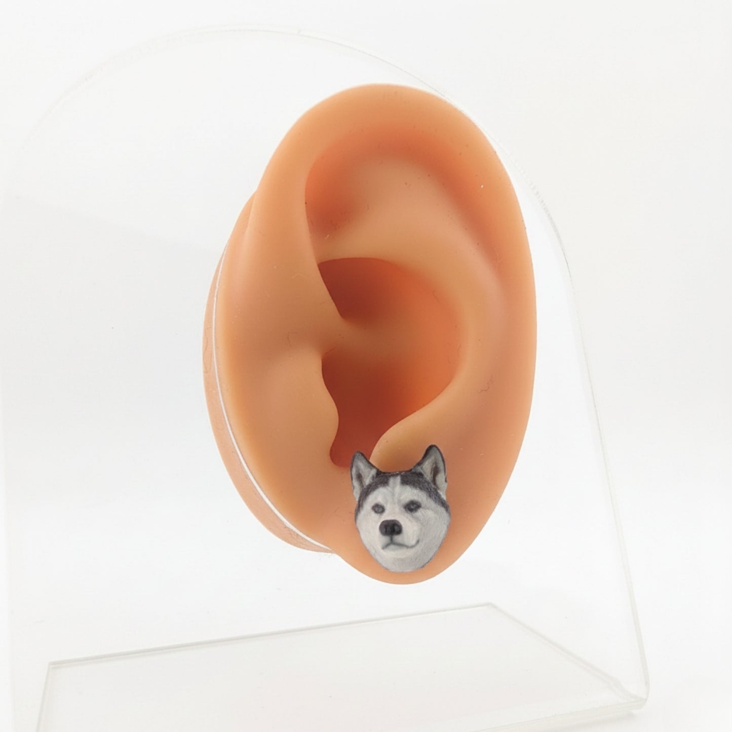 Husky Earrings, Custom Resin Stud Earrings