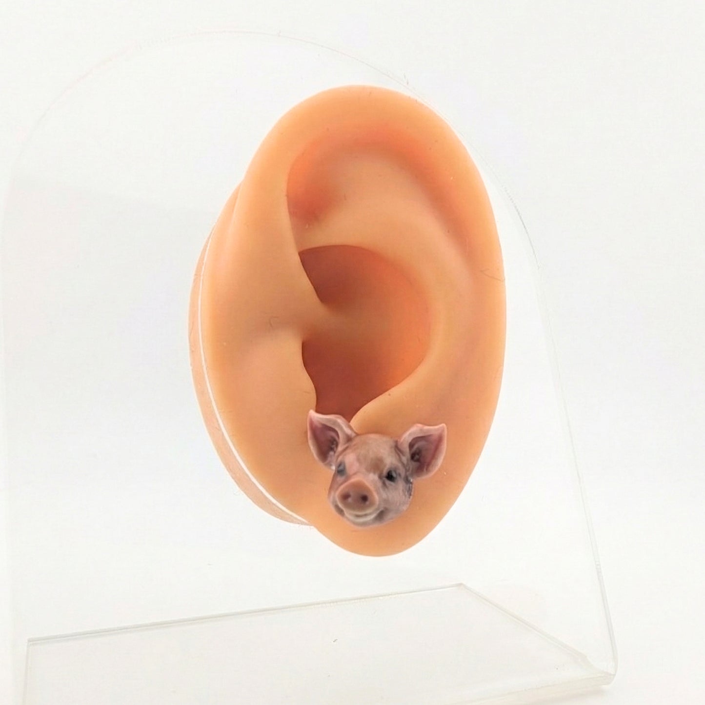 Resin Pig Stud Earrings: Farm Animal Jewelry
