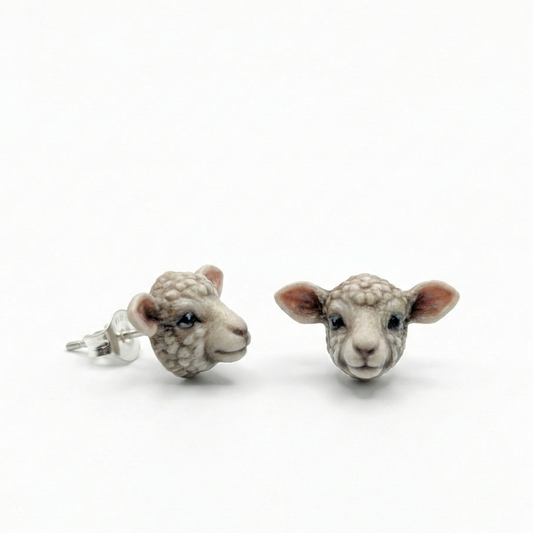 Sheep Stud Earrings: Farm Animal Jewelry