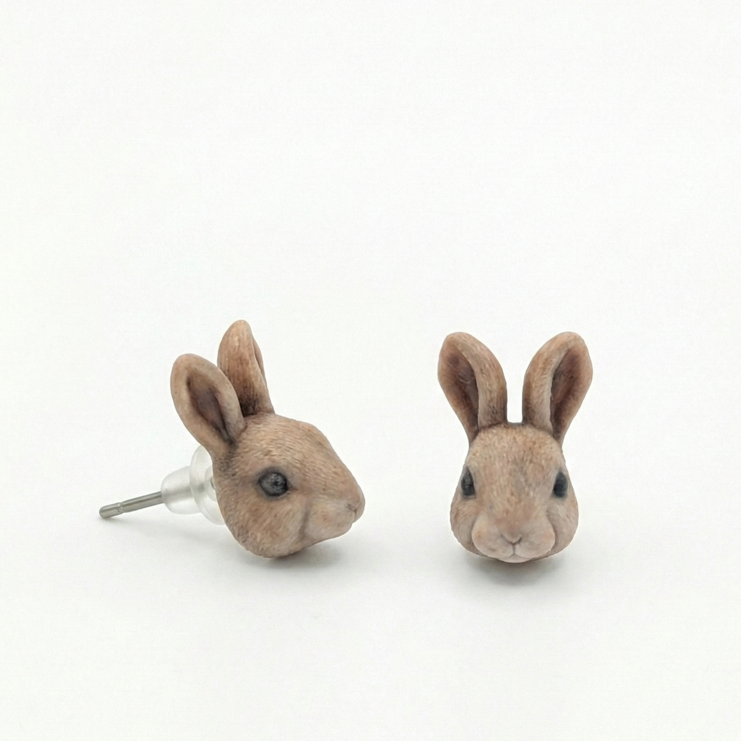 Bunny Stud Earrings: Farm Animal Jewelry, Stainless Steel Posts