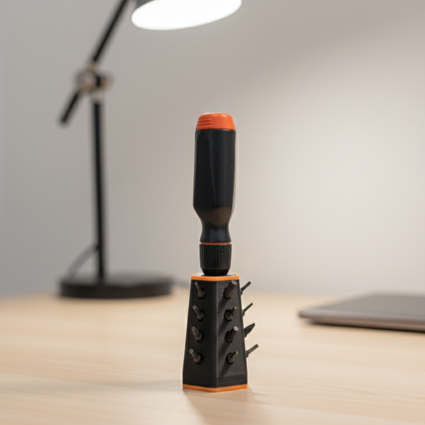 Desk Screwdriver Stand & Bit Organizer for LTT Screwdriver | Tool Storage