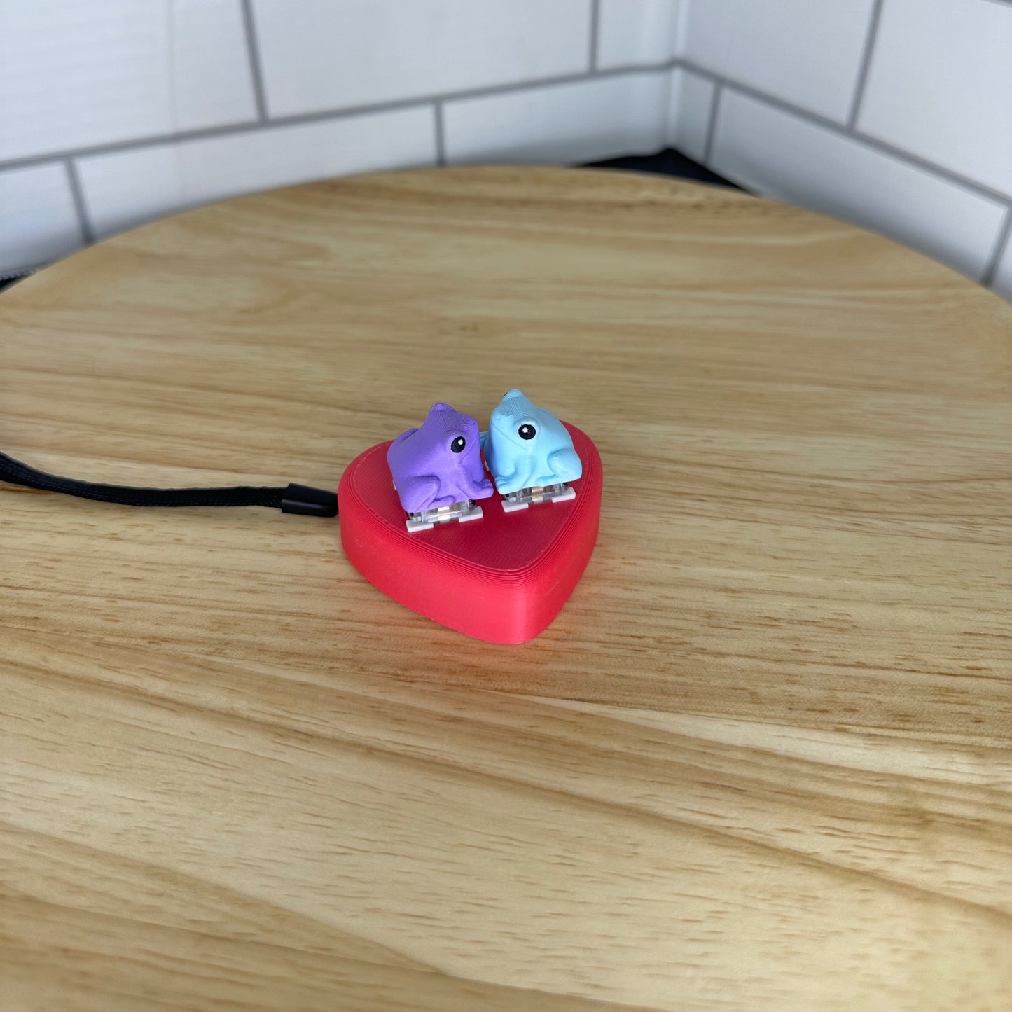 Heart Keycap Fidget Base: Couple's Desk Deco