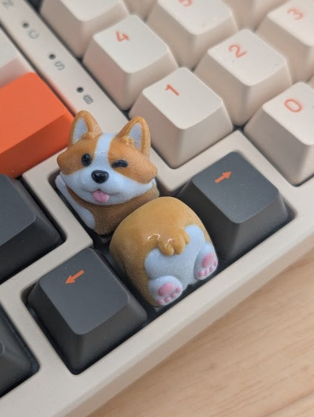 Corgi Artisan Keycap: Cherry MX Keyboard - Hiko3D Design (2pcs)