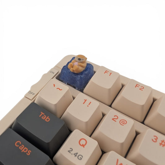 Otter Keycap — Floating on Water — Artisan Resin Keycap for Mechanical Keyboards
