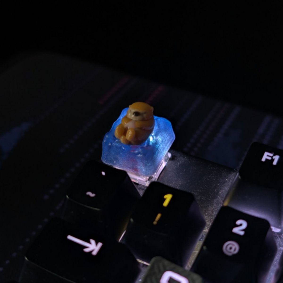 Floating Type Keycaps Otter Keycap — Floating on Water — Artisan Resin Keycap for Mechanical ...