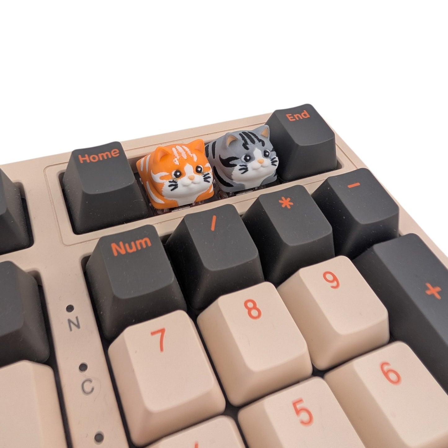 3D Printed Cat Keycap, Orange Gray Tabby, Cherry MX Keyboard Accessory