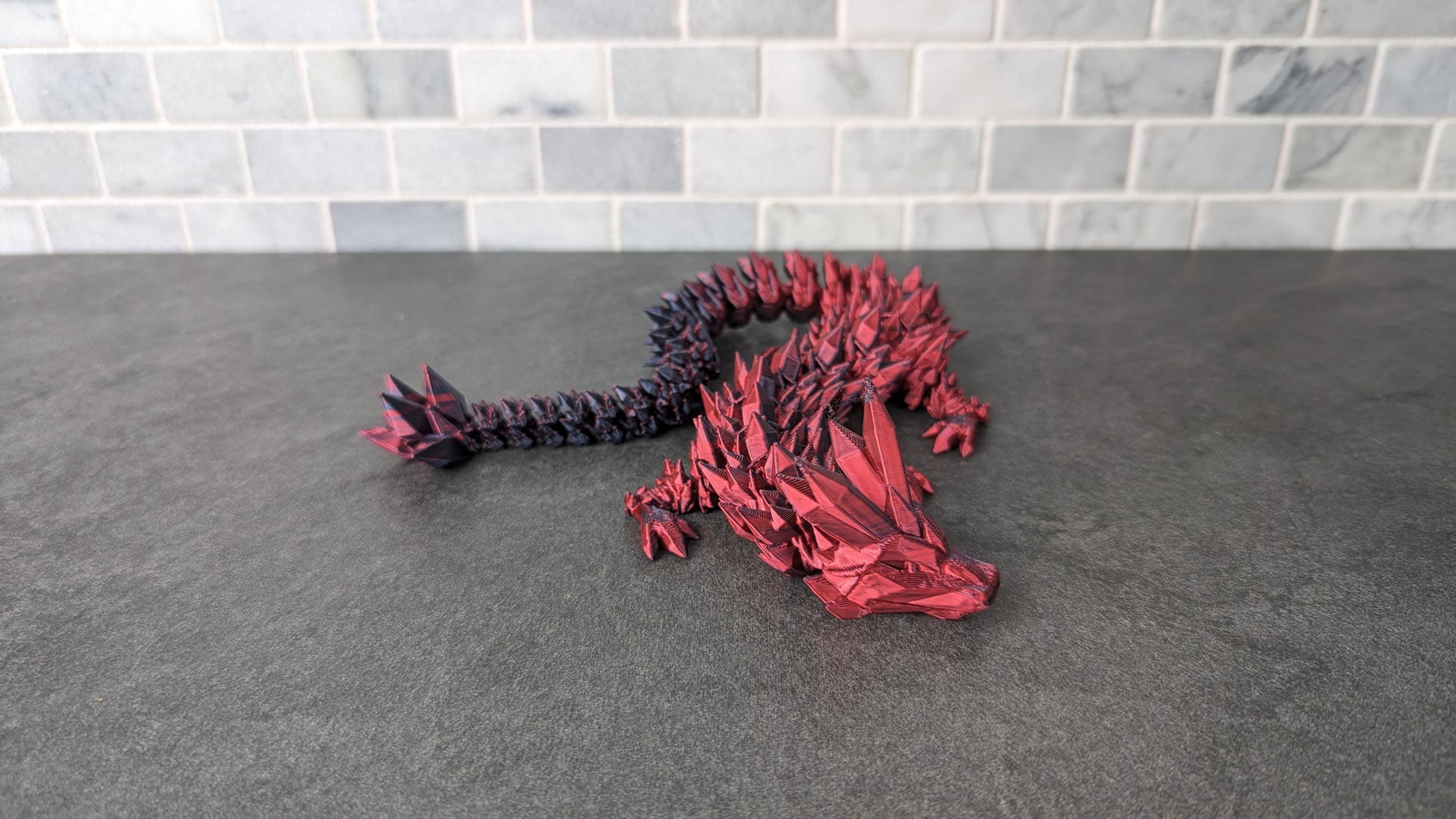 3D Printed Articulating Crystal Dragon Flexi Dragon Fidget Toy 